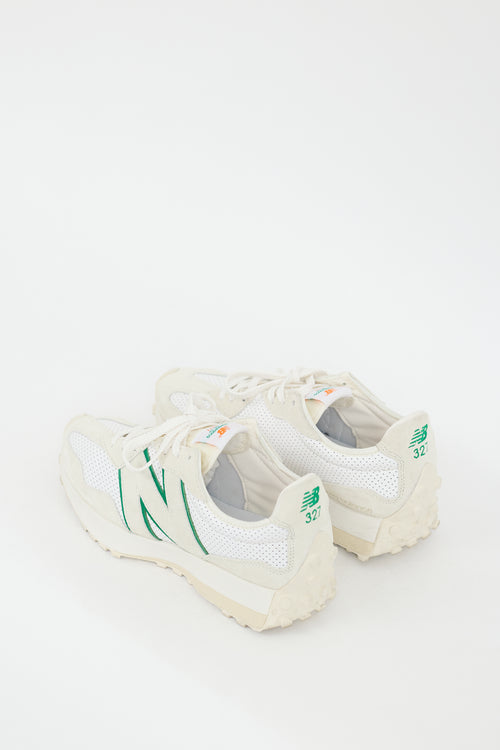 Casablanca X New Balance Cream 
Multi 327 Sneaker