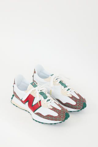 Casablanca X New Balance Red 
Multi 327 Sneaker