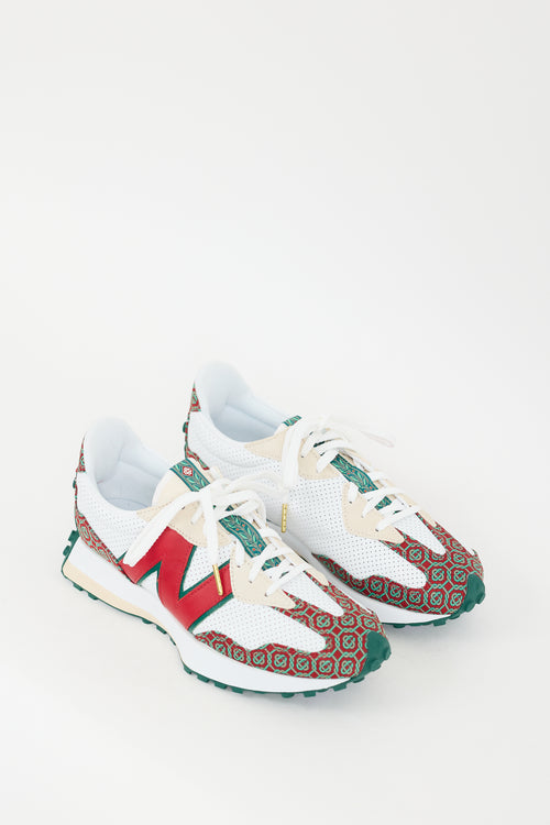 Casablanca X New Balance Red 
Multi 327 Sneaker