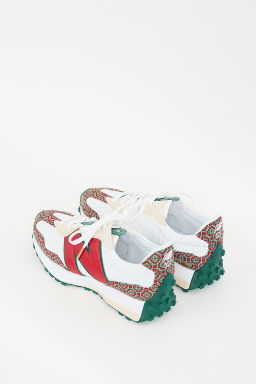 Casablanca X New Balance Red 
Multi 327 Sneaker