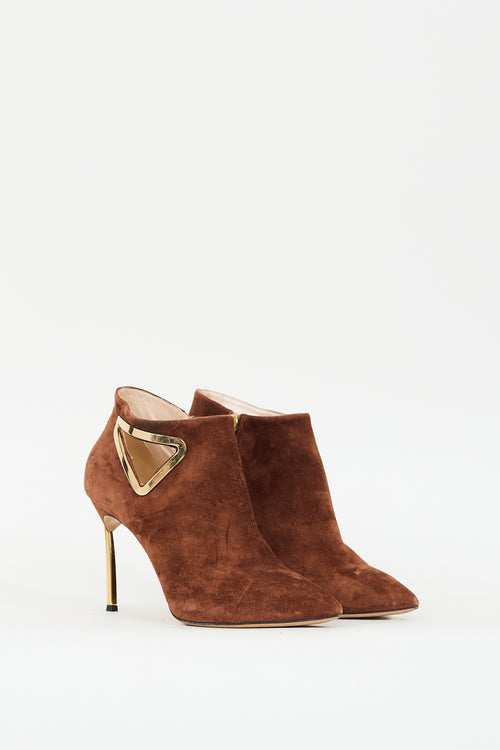 Casadei Brown Suede Stiletto Boot