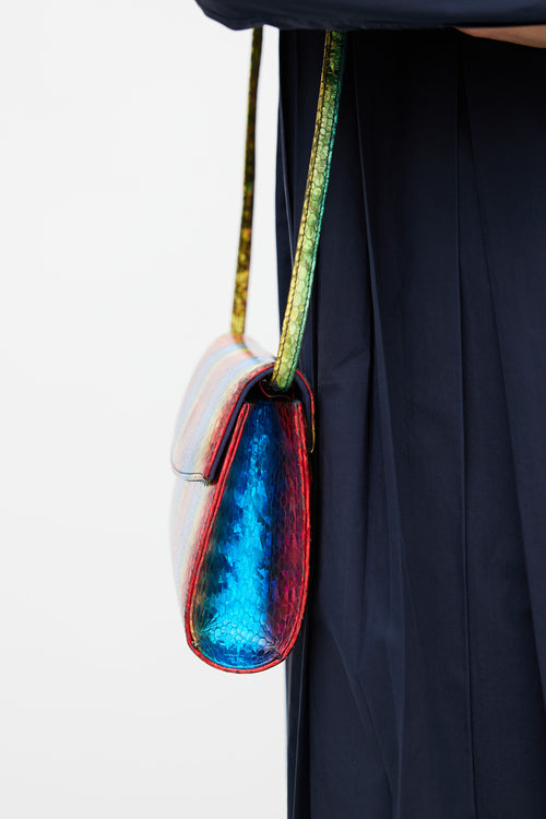 Casadei Multicolour Holographic Embossed Shoulder Bag