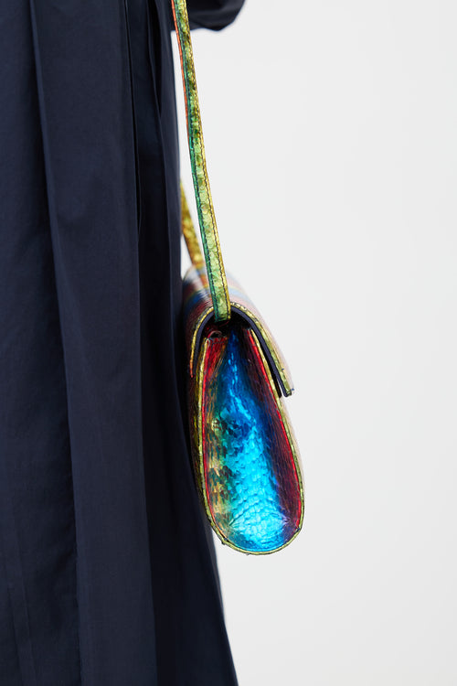 Casadei Multicolour Holographic Embossed Shoulder Bag