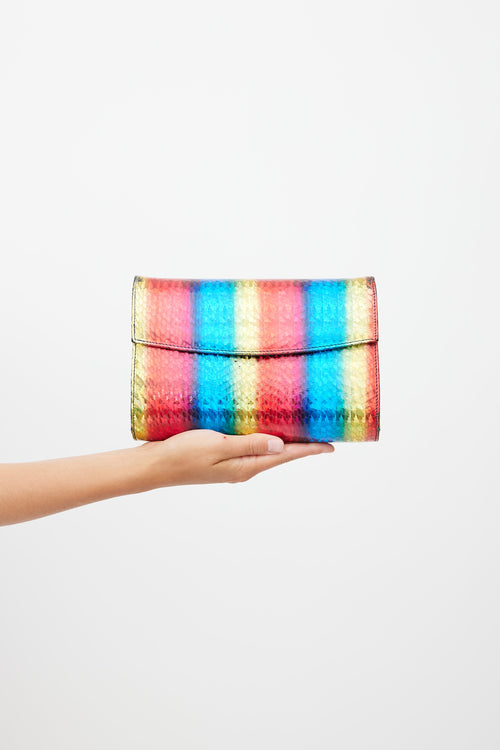 Casadei Multicolour Holographic Embossed Shoulder Bag