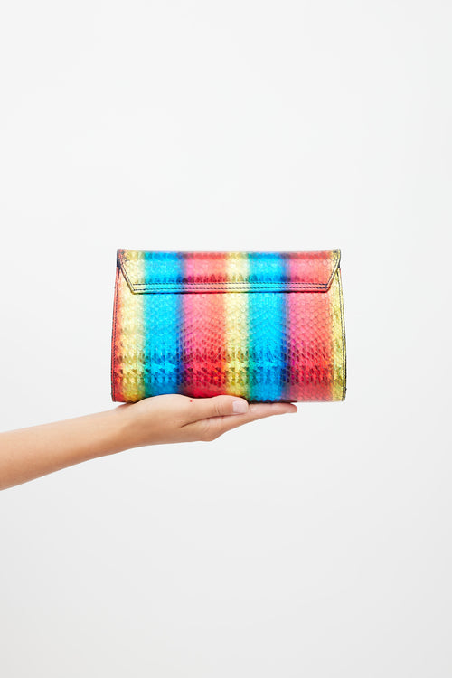 Casadei Multicolour Holographic Embossed Shoulder Bag