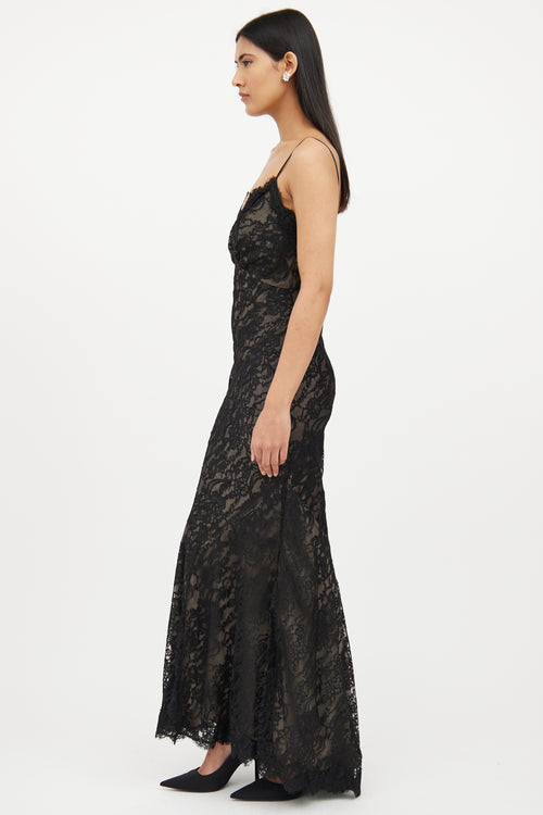 Black Lace Maxi Dress