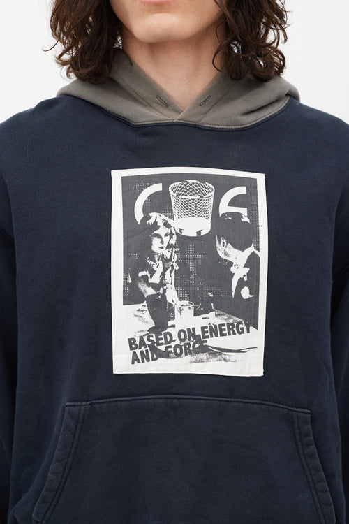 Cav Empt Navy 
Grey Graphic Patch Hoodie