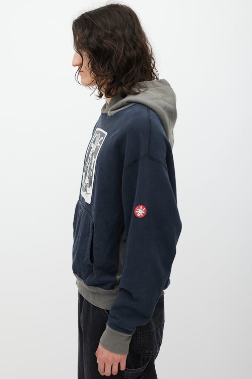 Cav Empt Navy 
Grey Graphic Patch Hoodie