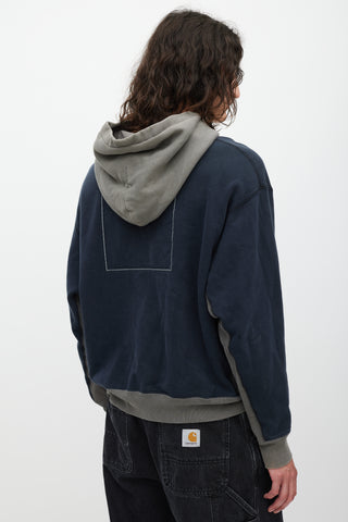 Cav Empt Navy 
Grey Graphic Patch Hoodie