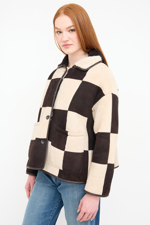 Cawley Cream 
Brown Suede Avis Reversible Jacket