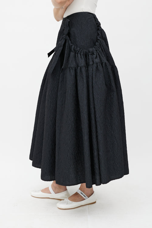 Cecilie Bahnsen Black Crepe Bow Skirt