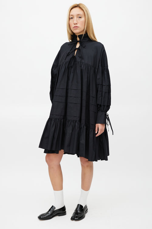 Cecilie Bahnsen Black Tiered Ruffled Dress