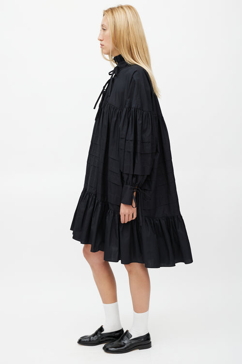 Cecilie Bahnsen Black Tiered Ruffled Dress