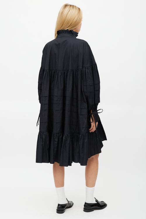 Cecilie Bahnsen Black Tiered Ruffled Dress