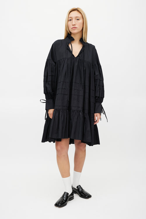 Cecilie Bahnsen Black Tiered Ruffled Dress