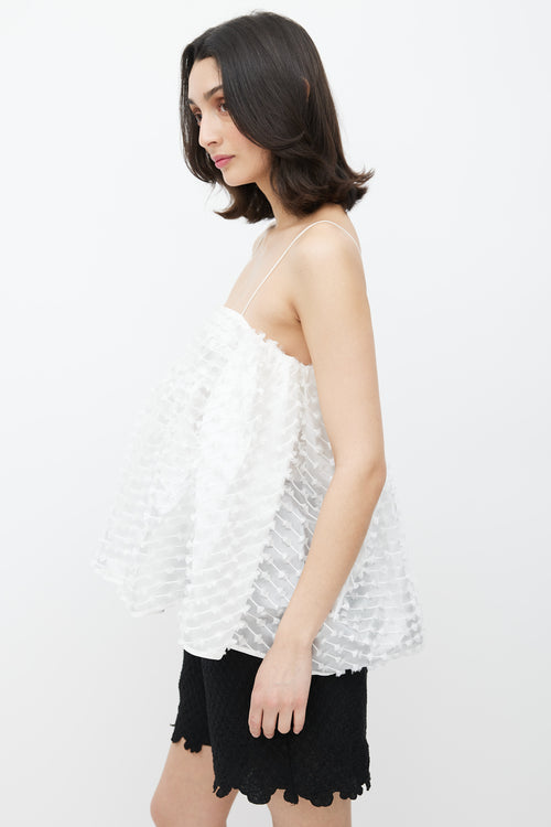 Cecilie Bahnsen White Sleeveless Fennella Top