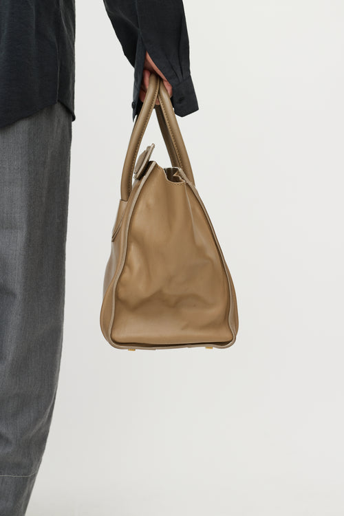 Celine 2012 Beige Leather Mini Luggage Tote Bag