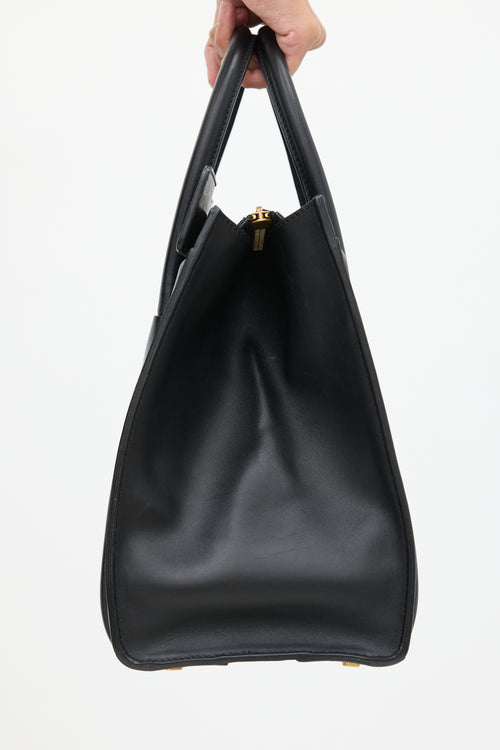 Celine 2012 Black Leather Mini Luggage Tote Bag