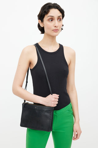 Celine 2013 Black Leather Trio Crossbody Bag