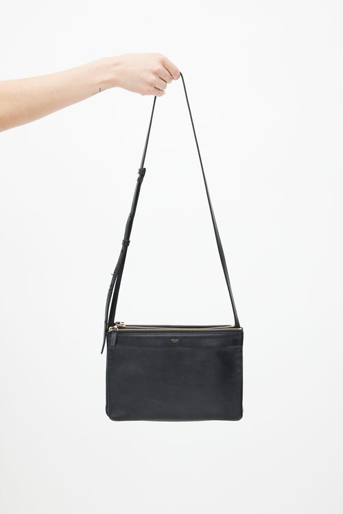 Celine 2013 Black Leather Trio Crossbody Bag