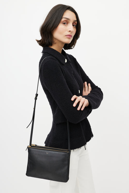 Celine 2014 Black Large Trio Crossbody Bag