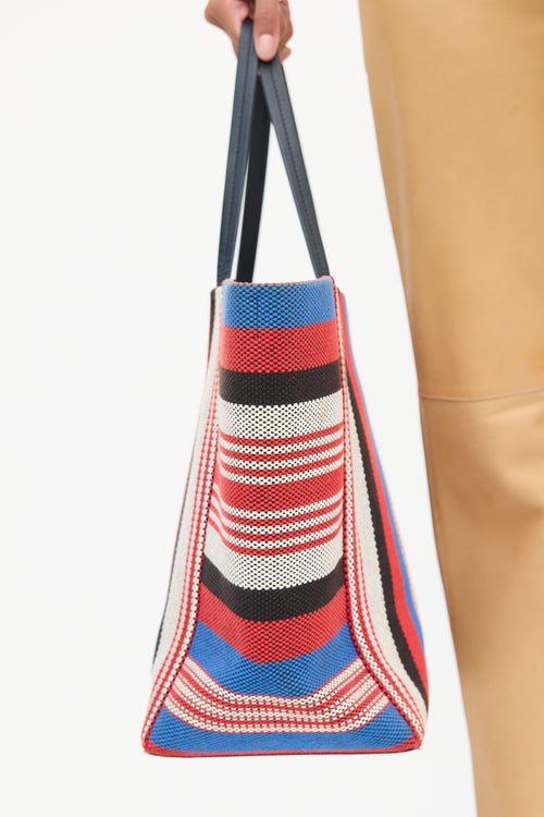 Celine 2015 Multicolour Striped Canvas Phantom Cabas Tote