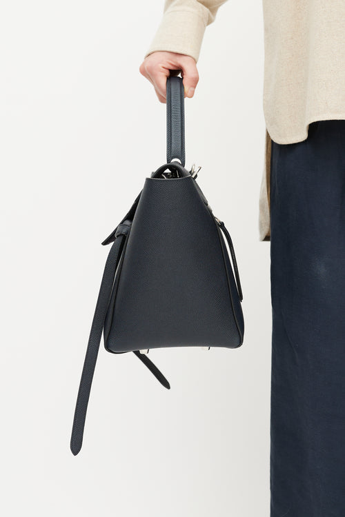 Celine 2016 Navy Leather Mini Belt Shoulder Bag