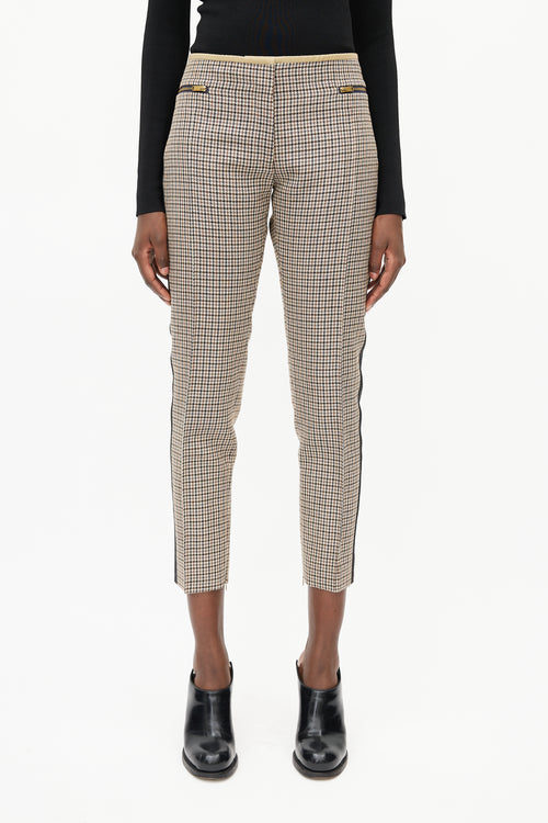 Celine Beige 
Black Houndstooth Stripe Trouser