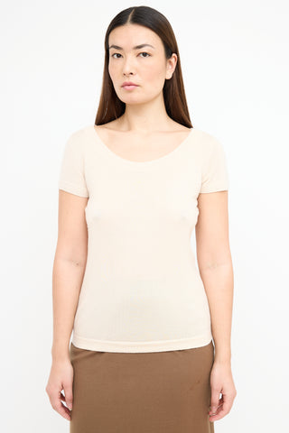 Celine Beige Cashmere 
Silk Knit Top