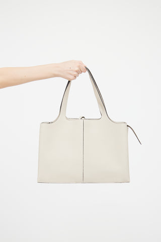 Celine Beige Leather Tri-Fold Shoulder Bag