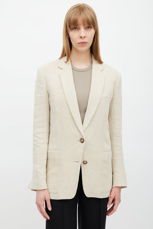 Celine Beige Linen Blazer