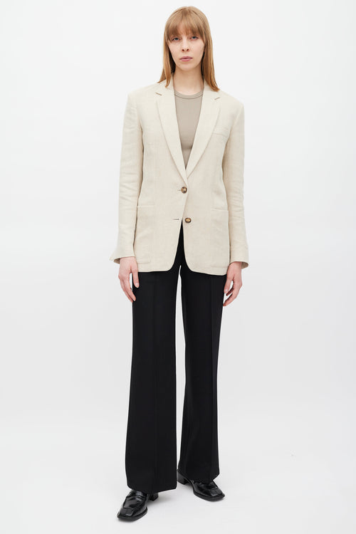 Celine Beige Linen Blazer