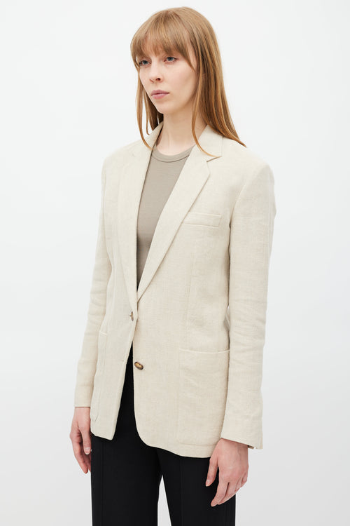 Celine Beige Linen Blazer