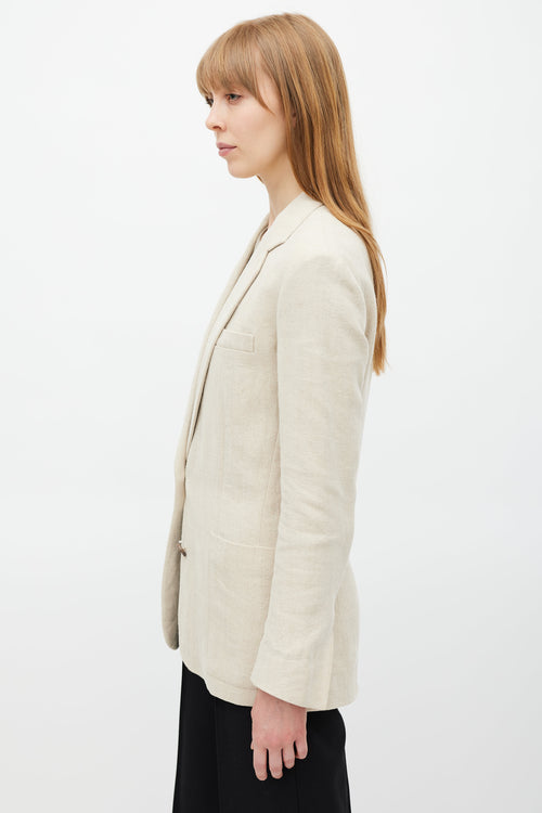 Celine Beige Linen Blazer