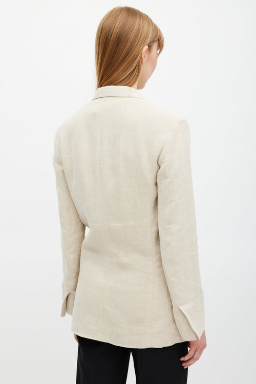 Celine Beige Linen Blazer