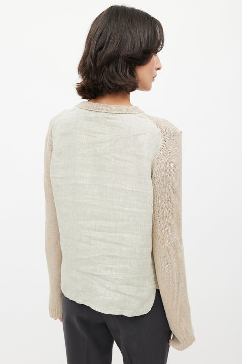 Celine Beige Linen Knit Sweater