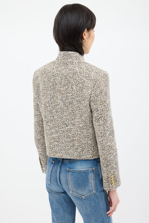 Celine Beige 
Multi Tweed Jacket