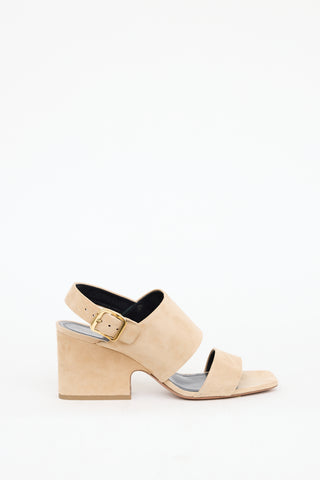 Celine Beige Suede Slingback Sandal