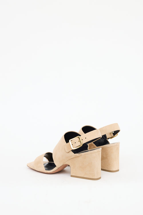 Celine Beige Suede Slingback Sandal