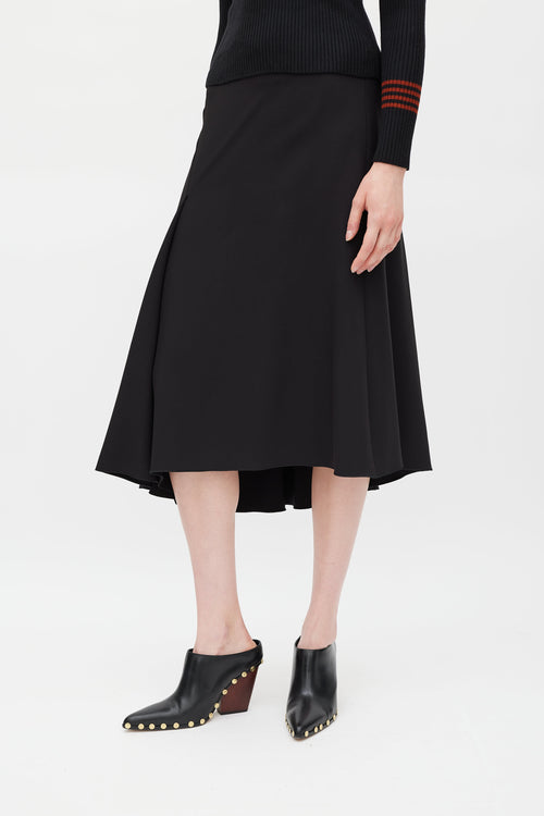 Celine Black Ruffled Skirt