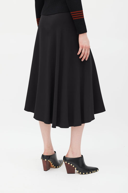 Celine Black Ruffled Skirt