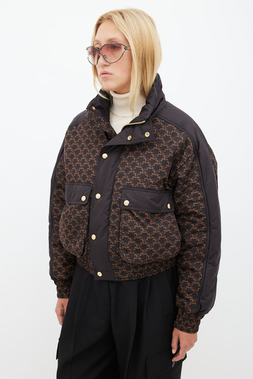 Celine Black 
Brown Monogram Puffer Jacket