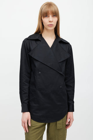 Celine Black Double Breasted Tunic