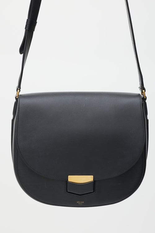 Celine Black 
Gold Trotteur Leather Bag