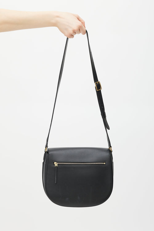 Celine Black 
Gold Trotteur Leather Bag