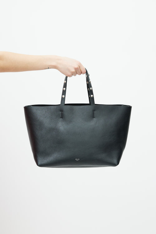 Celine Black Leather Cabas Phantom Bag