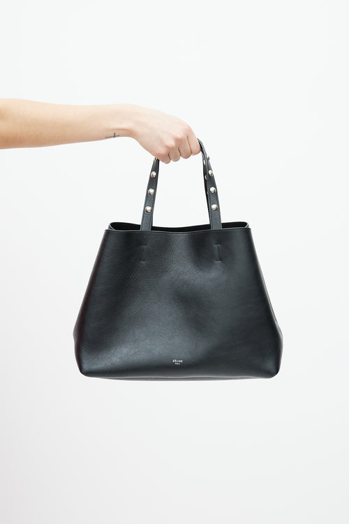 Celine Black Leather Cabas Phantom Bag