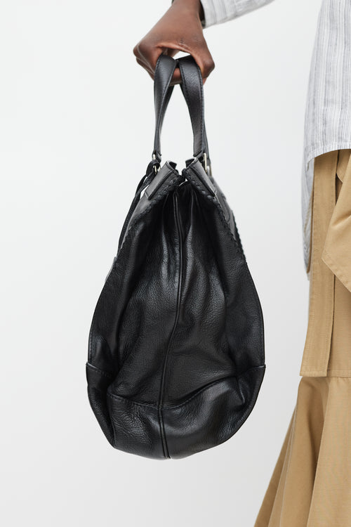 Celine Black Leather Orlov Bag