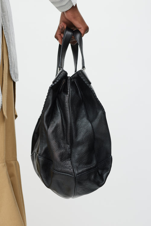 Celine Black Leather Orlov Bag