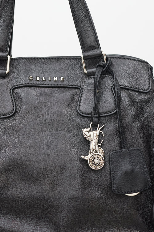 Celine Black Leather Orlov Bag